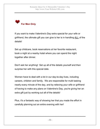 Romantic ideas for a memorable valentine's day