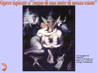 “Il risveglio di
Titania”
(1793-1794)olio su
tela; 135 x 169 cm
Zurigo, Kunsthaus.
 