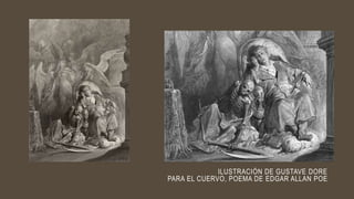 ILUSTRACIÓN DE GUSTAVE DORE
PARA EL CUERVO, POEMA DE EDGAR ALLAN POE
 