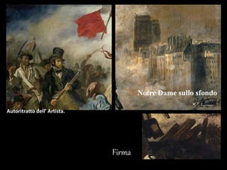 Autoritratto dell’ Artista.
Notre Dame sullo sfondo.
Firma
 