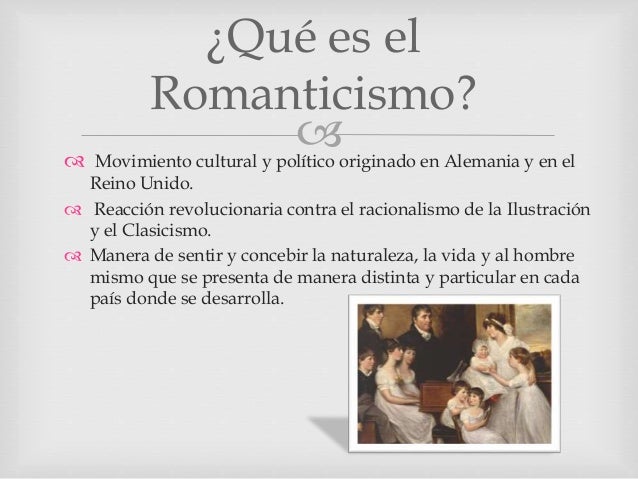 Resultado de imagen para que es romanticismo
