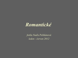 Romantické
fotila Naďa Pelikánová
  leden - červen 2012
 