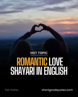 Heart Touching Romantic Love Shayari In English with Images | PDF