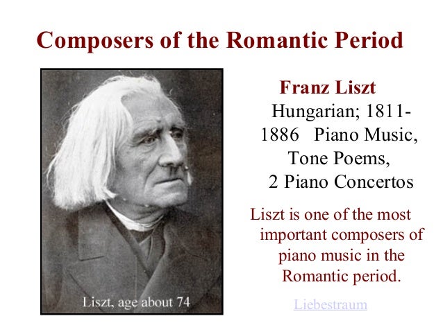 music and the romantic period A review of chapter 6, romantic period in music history. music and the romantic period A review of chapter 6, romantic period in music history.