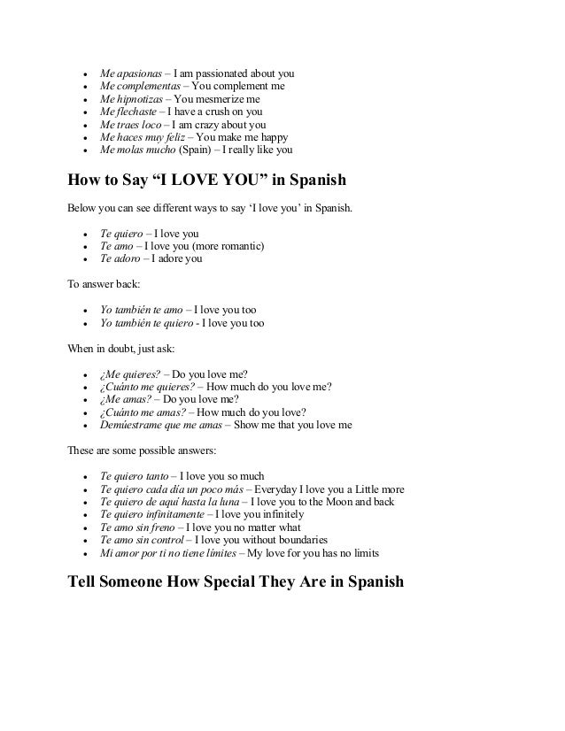 Romantic Spanish Phrases Romantic Spanish Phrases