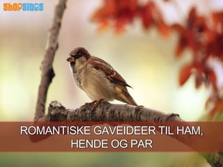 ROMANTISKE GAVEIDEER TIL HAM,
HENDE OG PAR
 