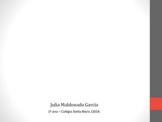 Julia Maldonado Garcia 
1º ano – Colégio Stella Maris /2014. 
