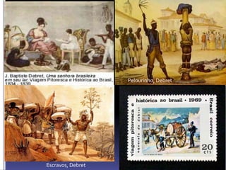 Pelourinho, Debret
Escravos, Debret
 