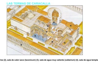 El triclinio  era el comedor de lujo de la casa romana.  Adornaban las paredes con  pinturas al  fresco El  mosaico  era otro elemento decorativo de lujo ATRIO  con el  impluvium y el compluvium El  peristilo , la parte más interior de la casa romana, consistía en un jardín rodeado de un pórtico sostenido por columnas 