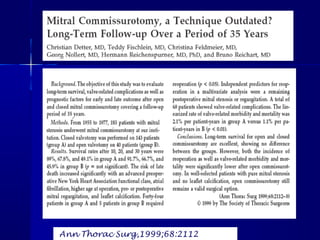 Ann Thorac Surg,1999;68:2112
 