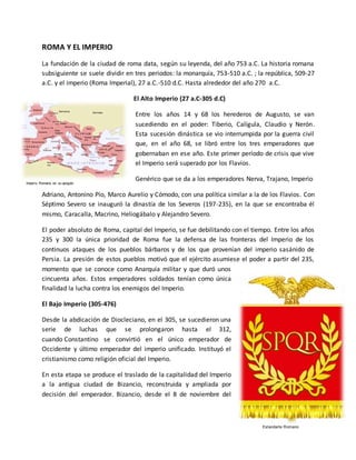 Roma y el imperio urbanismo | DOCX