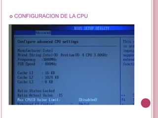    CONFIGURACION DE LA CPU
 