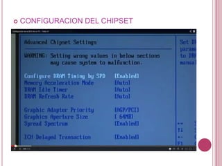    CONFIGURACION DEL CHIPSET
 