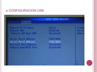    CONFIGURACION USB
 