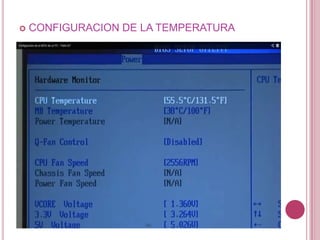    CONFIGURACION DE LA TEMPERATURA
 