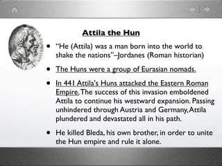 Christianity continued


•   Romans made Christianity illegal at ﬁrst because
    the Christians didn't worship the emperor.

•   Word spread through disciples such as Paul.

•   Constantine became the ﬁrst Christian emperor in
    312 after seeing a vision of a cross with the
    words, "Follow me," during a big battle.
    Constantine issued the Edict of Milan in 312
    making Christianity legal.
 