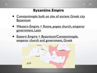 Attila the Hun
•   “He (Attila) was a man born into the world to
    shake the nations”–Jordanes (Roman historian)

•   The Huns were a group of Eurasian nomads.

•   In 441 Attila's Huns attacked the Eastern Roman
    Empire. The success of this invasion emboldened
    Attila to continue his westward expansion. Passing
    unhindered through Austria and Germany, Attila
    plundered and devastated all in his path.

•   He killed Bleda, his own brother, in order to unite
    the Hun empire and rule it alone.
 
