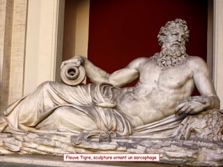 Fleuve Tigre, sculpture ornant un sarcophage
 