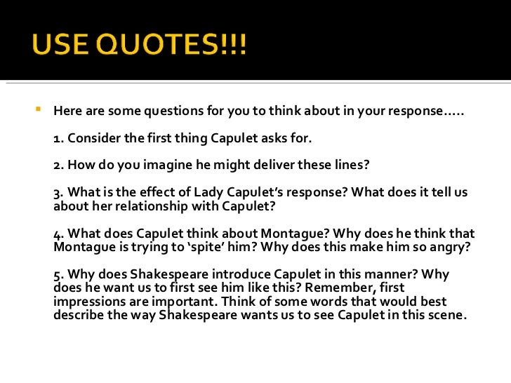 Romeo and juliet quotes to use in an essay