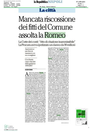 Mancata riscossione dei fitti del Comune: assolta la Romeo - La Repubblica