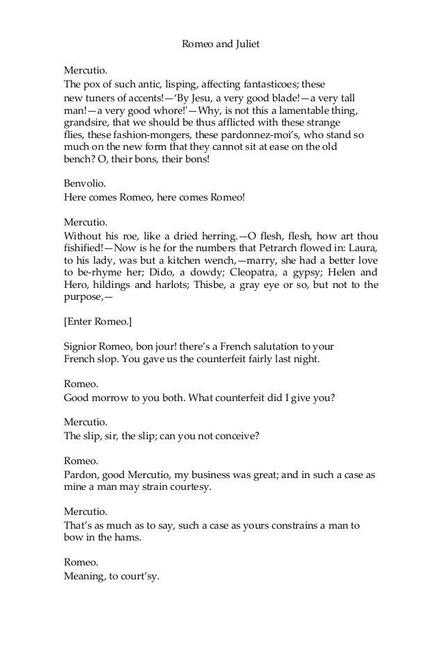 Essay About Good Health Romeo And Juliet Mercutio Thesis Statement For Process Essay also Comparison Contrast Essay Example Paper Romeo And Juliet William Shakespeare Example Essay Thesis Statement