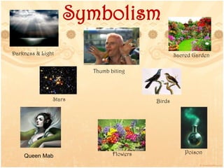 Symbolism
PoisonFlowers
Darkness & Light
Thumb biting
Sacred Garden
Queen Mab
Stars Birds
 