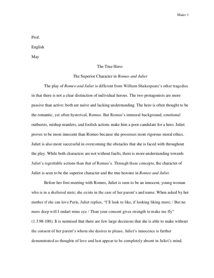 essay on romeo
