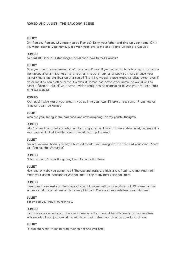 balcony scene script balcony scene script