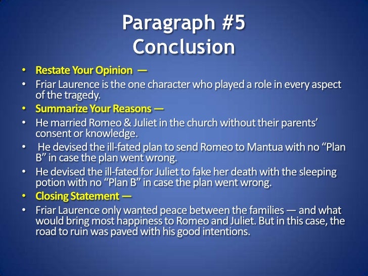 Romeo and juliet conclusion paragraph