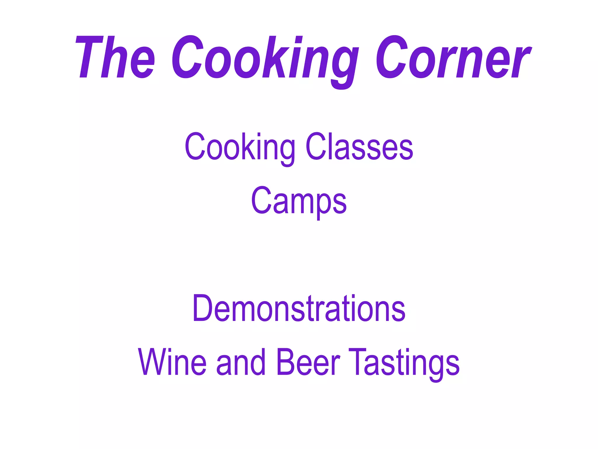 The Cooking Corner - rough | PPTX