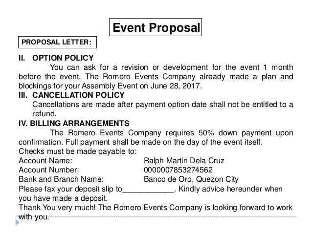 proposal letter for an event