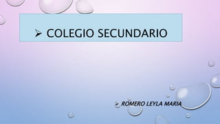 COLEGIO SECUNDARIO
 ROMERO LEYLA MARIA
 