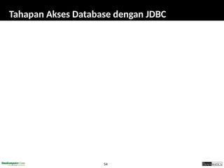 54
Tahapan Akses Database dengan JDBC
 