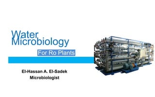 Water
Microbiology
El-Hassan A. El-Sadek
Microbiologist
For Ro Plants
 