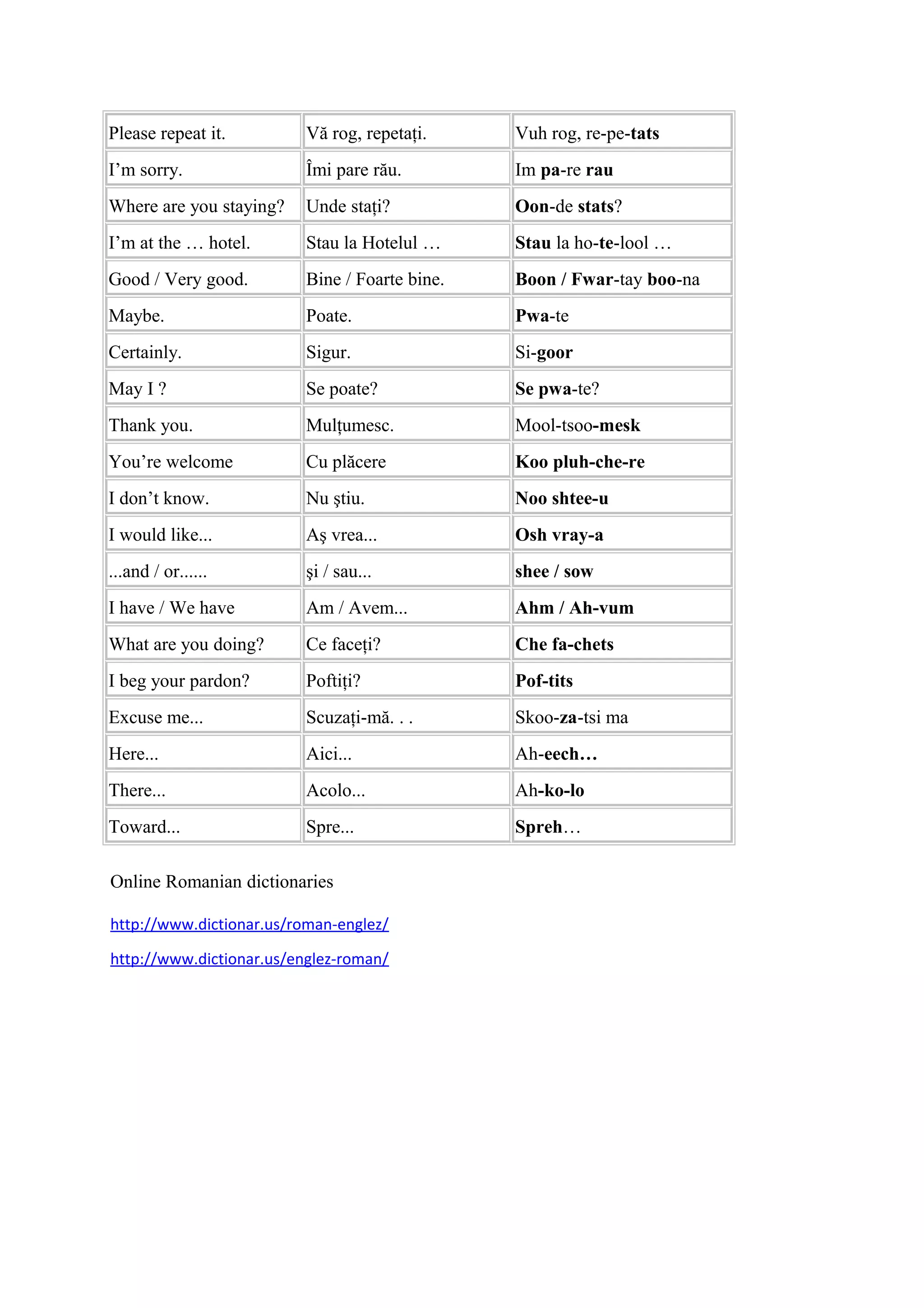 Romania Language Example Learn Romanian Language | DOC