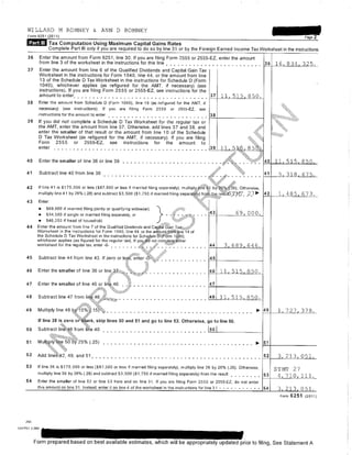 Mit Romney 1040 tax return 2011