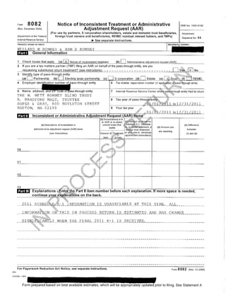 Mit Romney 1040 tax return 2011