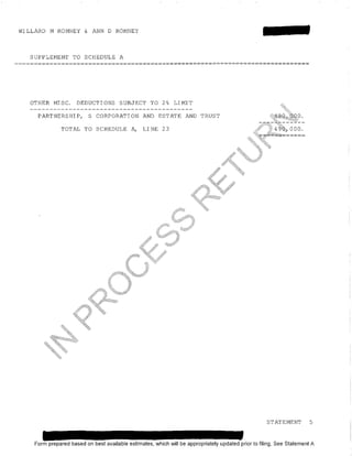 Mit Romney 1040 tax return 2011