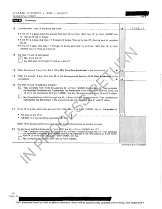 Mit Romney 1040 tax return 2011