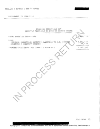 Mit Romney 1040 tax return 2011