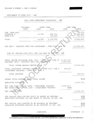 Mit Romney 1040 tax return 2011