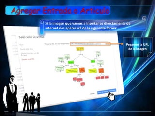 Si la imagen que vamos a insertar es directamente de
internet nos aparecerá de la siguiente forma: .



                                                 Pegamos la URL
                                                  de la imagen
 