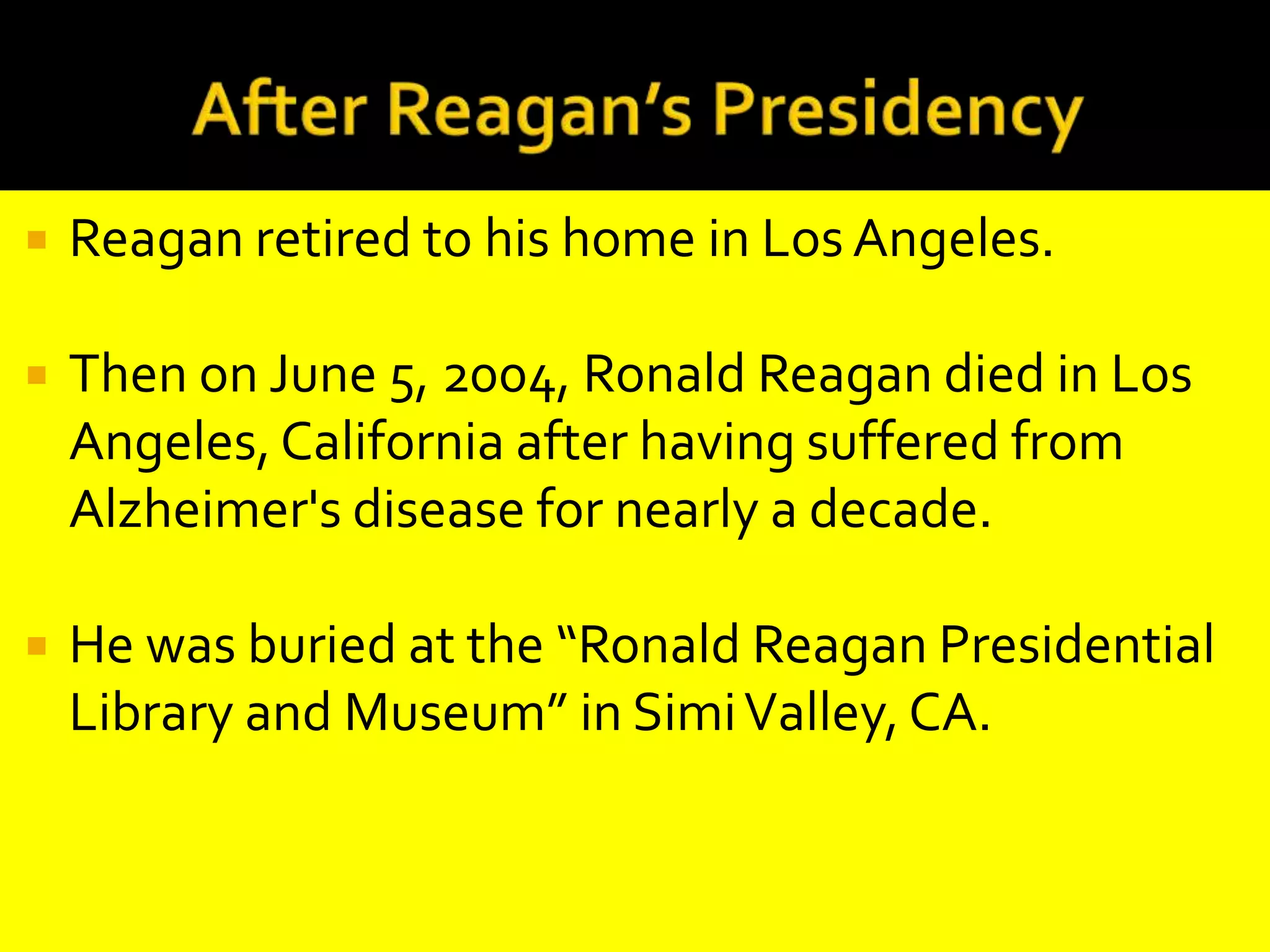 Reagan Gets ShotOn March 30, 1981, a man named John W. Hinckley Jr. fired six shots at Reagan as he left a Washington, D.C. hotel. One of the bullets entered Reagan's chest, puncturing a lung and lodging one inch from his heart.He was rushed to George Washington University Hospital for emergency surgery where he was released 12 days later.