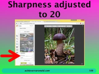 Sharpness adjusted
to 20
achievervaronald.com 109
 