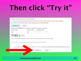 Then click “Try it”
achievervaronald.com 33
 