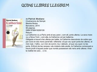QUINS LLIBRES LLEGIREM
de Patrick Modiano
il·lustracions de Sempé
Blackie Books
Barcelona, 2014
96 pàgines
ISBN 9788416290...