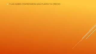  Y LAS NUBES CONTESTARON UNA PLANTA YA CRECIO 
