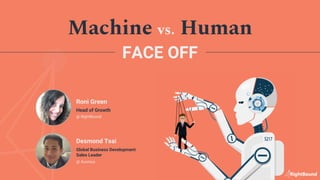 Machine vs. Human
FACE OFF
Roni Green
Head of Growth
@ RightBound
Desmond Tsai
Global Business Development
Sales Leader
@ Axonius
 