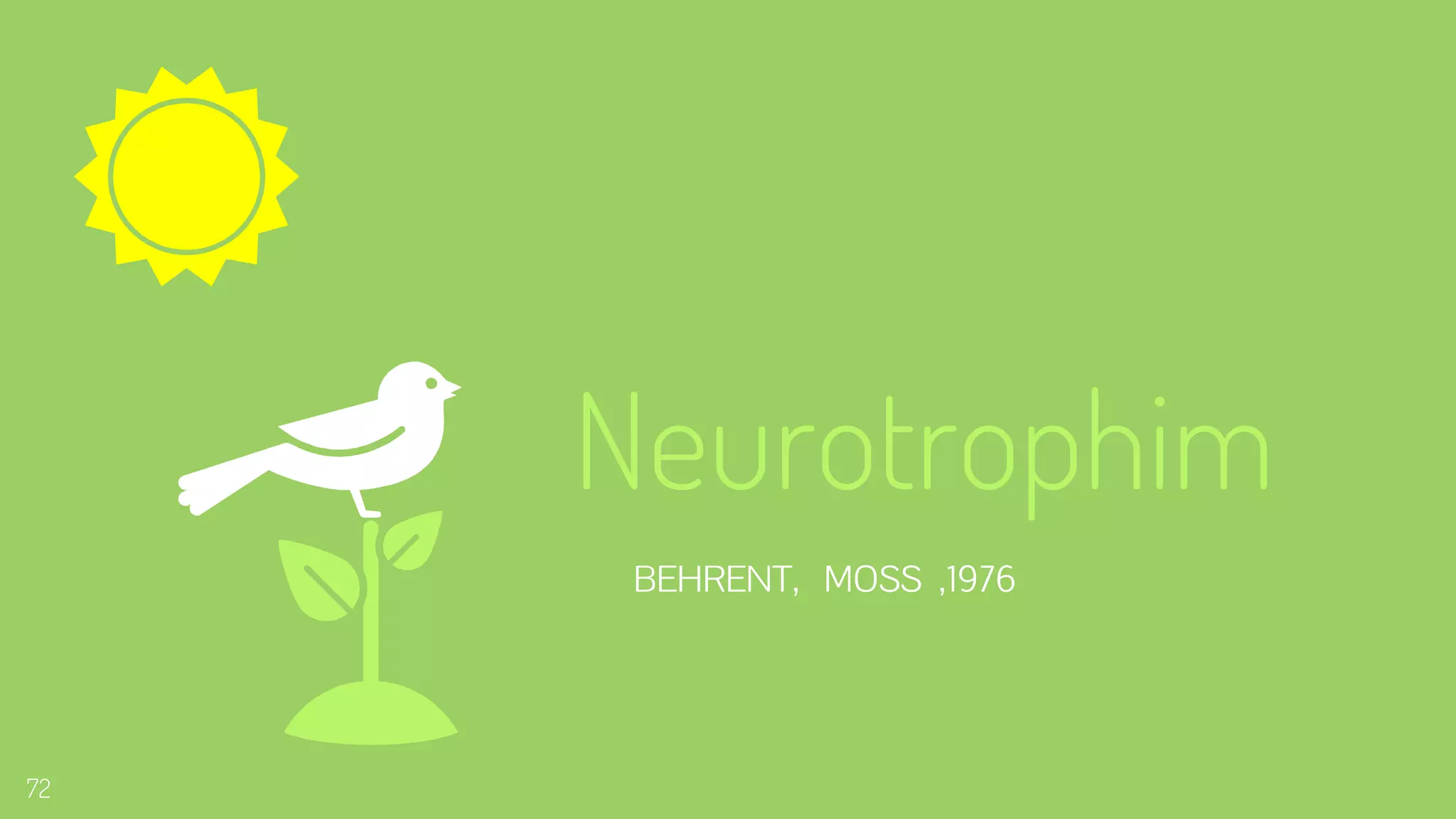 Neurotrophim
BEHRENT, MOSS ,1976
72
 