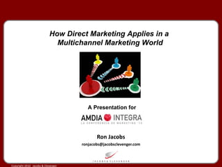 Ron Jacobs [email_address] How Direct Marketing Applies in a  Multichannel Marketing World A Presentation for 